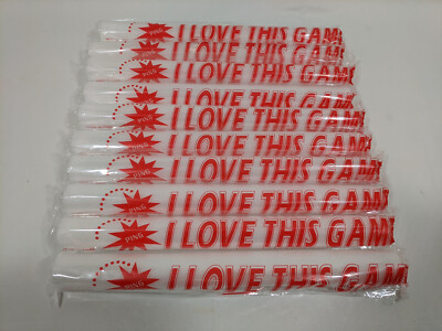 Light-Up Foam Sticks LED ''I LOVE THIS GAME'' Tube Soft Glow Baton Wands Lot of 10