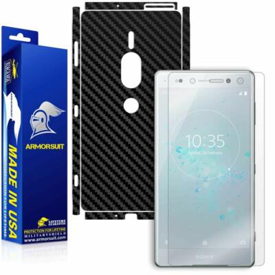 ArmorSuit Sony Xperia XZ2 Screen Protector + Black Carbon Fiber Skin Made in USA
