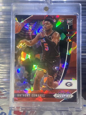 2020-21 Anthony Edwards RED CRACKED ICE. Panini Prizm Rookie Card #41