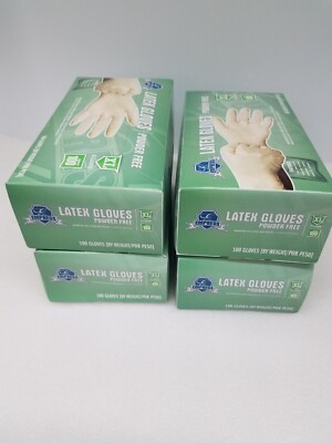 NEW EMPRESS LATEX GLOVE PF XL 100/BOX. Lot Of 4 Boxes