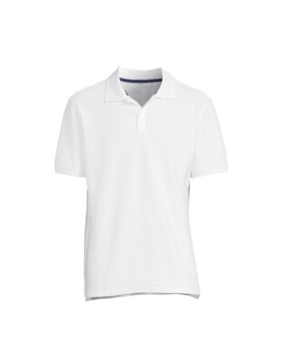 Wonder Nation Men School Uniform Short Sleeve White Pique Polo Shirt S M L (BA)