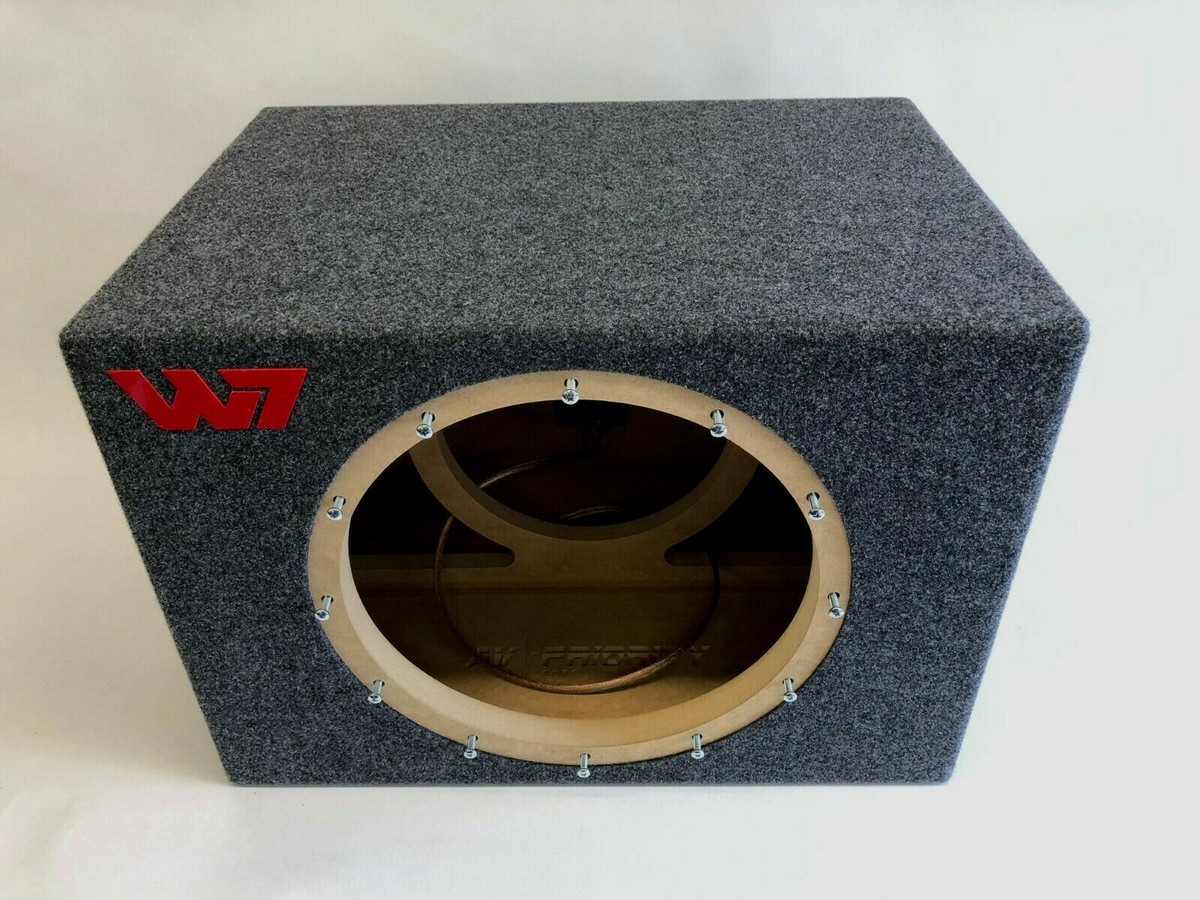 JL Audio 13W7 AE sealed subwoofer box with red plexi logo