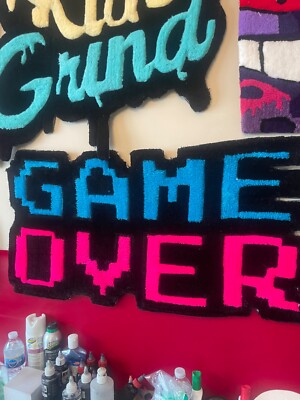 gaming game over custom rug bright color gaming rug 3d cut 
