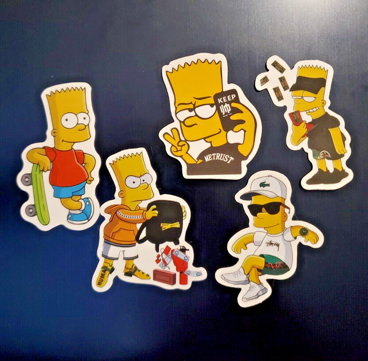 The Simpsons Bart Simpson Sticker Vinyl Decal Cartoon Lot 5 Stickers 2.5" x 1.5"