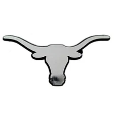 Fanmats 60321 Texas Longhorns Molded Chrome Plastic Emblem Longhorn Primary Logo