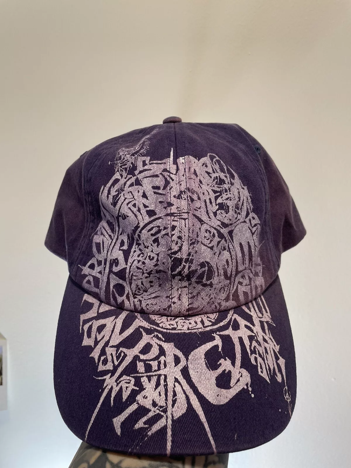 Chapeau OSFA Supreme FW24 Liberty Willow Strap dos bleu marine lavé année 2000 graphique