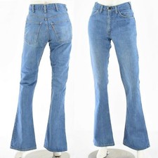 70s Vintage Levis Light Wash High Waist Flare Leg Jeans Womens 6 Long