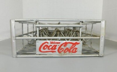 548/1320 Vintage Metal Coke Crate ~ Drink Coca Cola ~ Full Sized Crate Holds 24