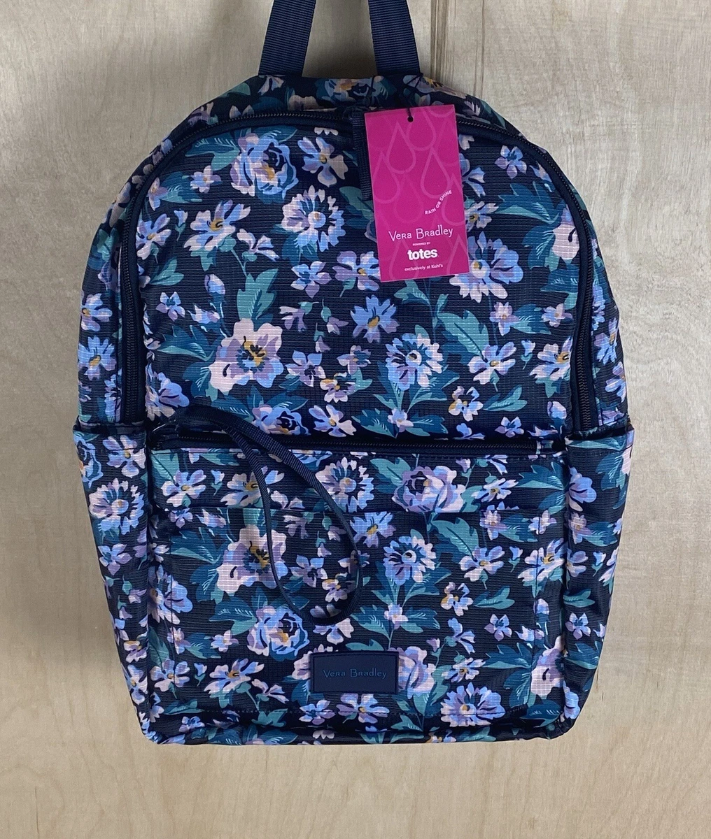 Vera Bradley Packable Large Campus Backpack Evy Floral Blue