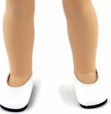 White Flat Dress Shoes for Wellie Wishers 14 1/2 inch Doll Clothes Girl