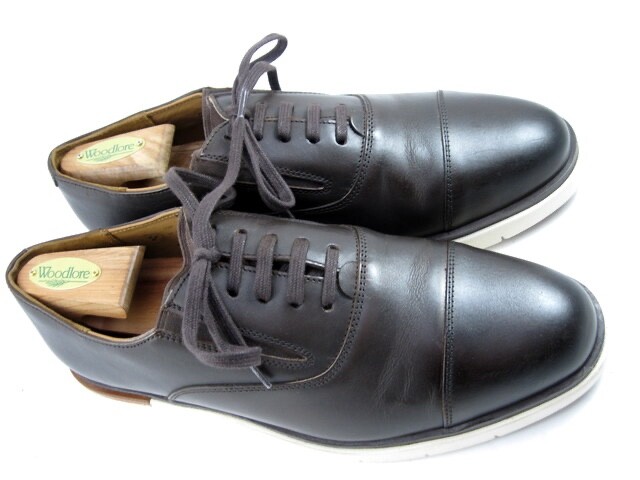 SAOLA Allen Edmonds "CARSON" Slip On Pelle IBRIDO Derby 9 D Espresso *INDOSSATO UNA VOLTA (531N