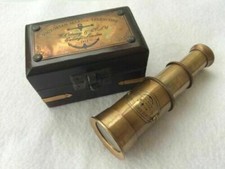 Victorian Brass Telescope With Wooden Box Nautical Maritime Spyglass lot of 20