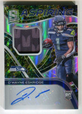 2021 Spectra Aspiring Patch Autograph Neon Splatter D'Wayne Eskridge 8/8 A41 318