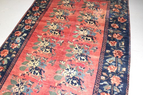 Tappeto annodato a mano arancione vintage corallo floreale kazako 4' 2"" x 6' 8"" arancione - Foto 3 di 8