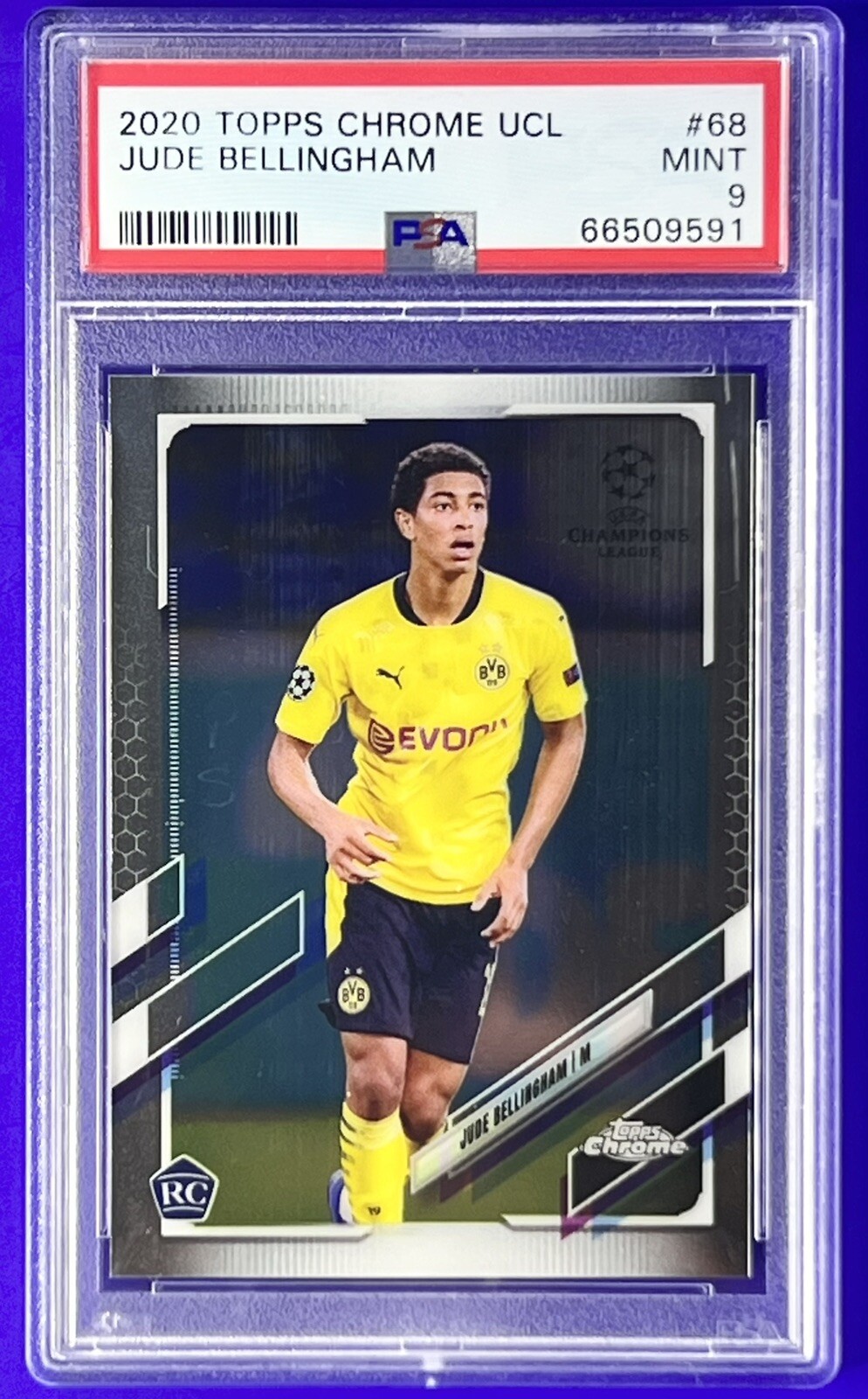 2020 Topps Chrome UCL Jude Bellingham RC Rookie Dortmund PSA 9 MINT