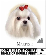 BEAUTIFUL CHAMPION CLASSIC MALTESE K9 DOG BREED LONG SLEEVE T-SHIRT AB705