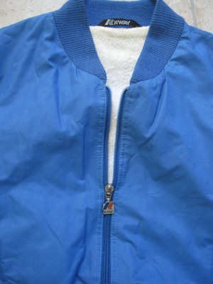 Veste Coupe-vent Vintage Ways Années 80 - Taille S Bleu Rayures Raglan