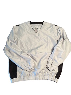 Izod X-Treme Function Golfwear Golf Pullover Windbreaker Men Size L Gray