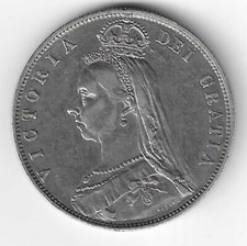 1887 Queen Victoria Jubilee Head Silver Half Crown 2s 6d British Victorian Coin