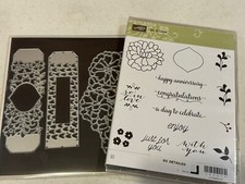 Stampin Up So In Love Rubber Cling Stamp Set and DIES Floral Leaves Sentiments