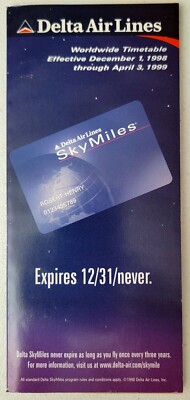 DELTA AIR LINES - SYSTEM TIMETABLE - 1 DECEMBER 1998