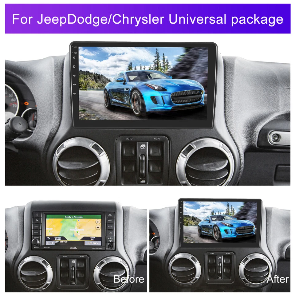 DAB+ 4+64GB 8 Core Android 15 Autoradio CarPlay GPS Navi für Dodge Jeep Chrysler - Bild 3 von 4