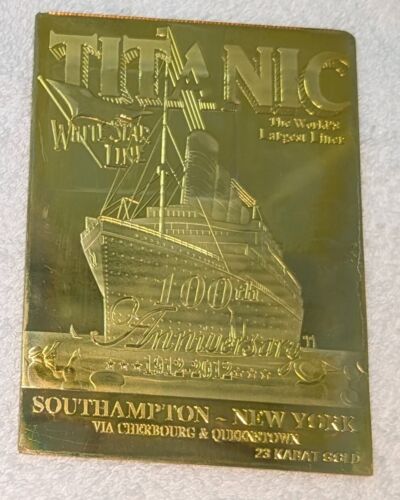 Titanic Gold Card Worlds Largest Liner Ocean Sea Ship Iconic Unusual New York UK