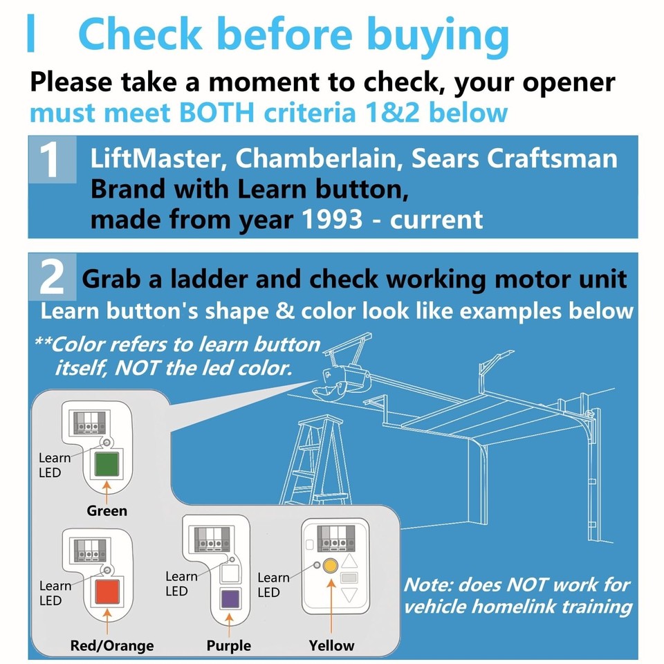 Garage Door Opener Remote for Liftmaster Chamberlain Craftsman Opener