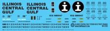 N Scale - Illinois Central Gulf 8 Door Orange Auto Parts Decals
