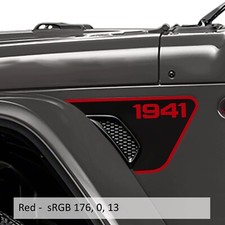 1941 2-color Blackout Fender Vent Decals For 18 Jeep Wrangler Jl Jlu Jt