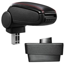 Armlehne Mittelarmlehne Leder Bezug für Skoda Fabia 3 III 2014- Schwarz / Rot