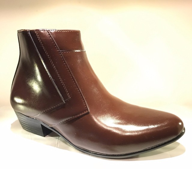 Ditalo by Globe 5631 Mens Brown Side Zip Cuban Heel Boots eBay