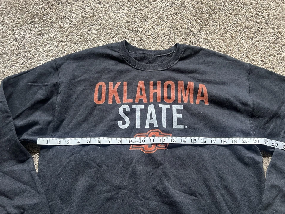 Crewneck Sweatshirt Shirt Large Oklahoma State Cowboys OSU Black Unbranded - Image 3 of 4