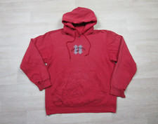 Vintage 90s Nike Athletics Hoodie Sz M Embroidered Center Swoosh Logo USA Red