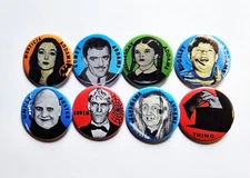 Addams Family Classic TV Pinback Buttons Magnets & Bottle Openers.