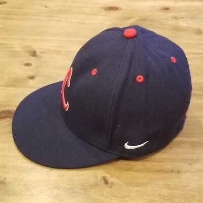 Nike Team Hat Cap Size 6 7/8 Fitted Blue Red L Wildcats Baseball