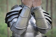Halloween Medieval Pair of Arm bracers Guar Knight Larp Steel Arm Protection