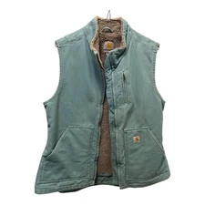 Vintage 90s Carhatt Women's Vest in Baby Blue, Size - Medium