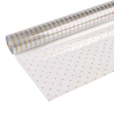 Gold Dot Clear Cellophane Wrapping Gift Paper Birthday Christmas Hampers Wrap