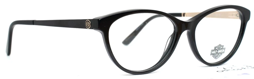 Harley Davidson HD0570 001 黑色女式椭圆形全边眼镜 53-15-145 B:40 — 第 3/4 张图片