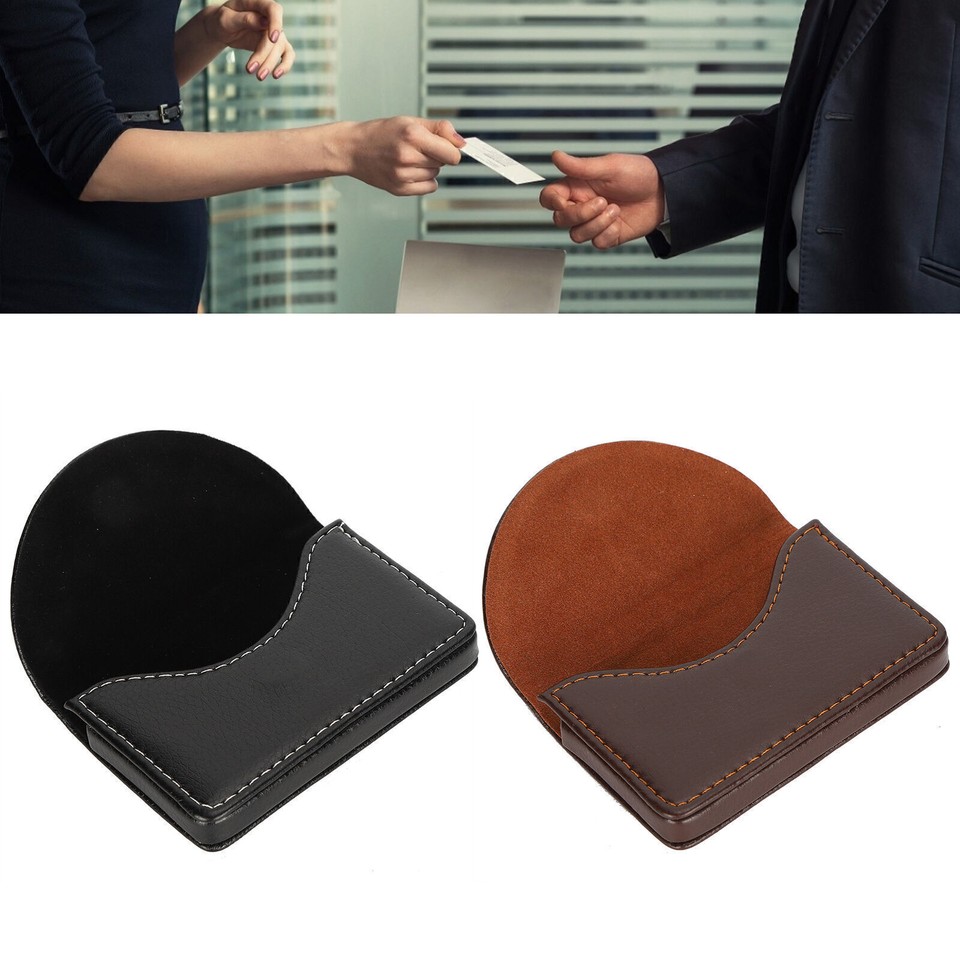 Business Name Card Case PU Leather Holder Organizer Gifts for Traveling