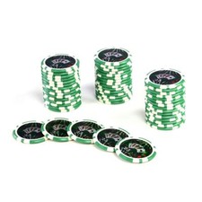 50 Poker-Chips Wert 25 grün Laserchip 12g Metallkern Jetons Coin f. Pokerkoffer