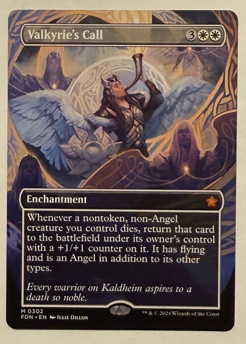 Valkyrie's Call Borderless - Mythic - Foundations MTG Magic the Gathering