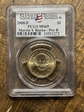 2008 P - ($1) Dollar - Martin V Buren - PCGS MS69SF - Pos. B - TOP POP.