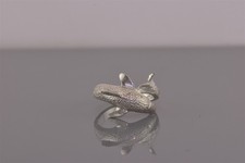 Sterling Silver Dimensional Diamond Dust Textured Dolphin Band Ring 925 Sz: 6