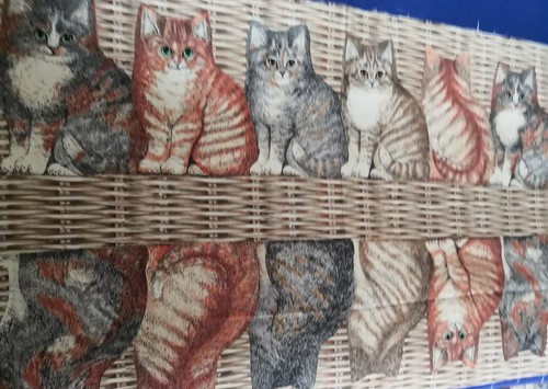 Printed cotton fabric panels CATS (7 pieces) - Picture 2 of 11