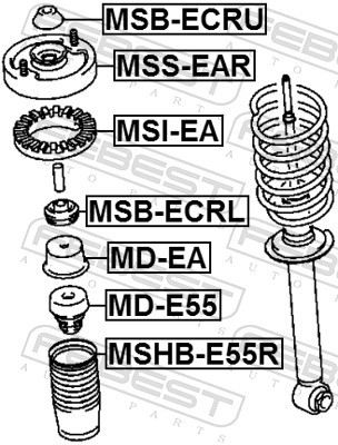 MSHB-E55R FEBEST Schutzkappe/Faltenbalg, Stoßdämpfer für CHRYSLER,DODGE,EAGLE, - Bild 2 von 2