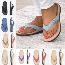 Womens Flat Arch Support Sandals Summer Comfy Flip Flops Ladies Slippers Shoes