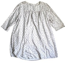 Eileen West Nightgown Womens 3X White Floral Pajamas Cottagecore Prairie