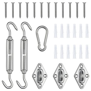 Sun Shade Sail Triangle Hardware Kit 5" Anti-Rust Stainless Steel Accessory